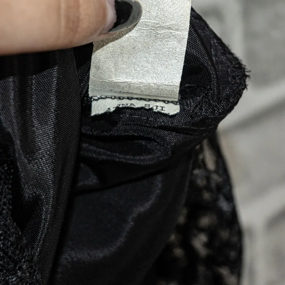 ANNA SUI V-neck Lace Empire Waist Dress Sleeveless in Black Size 4 - Picture 9 of 9